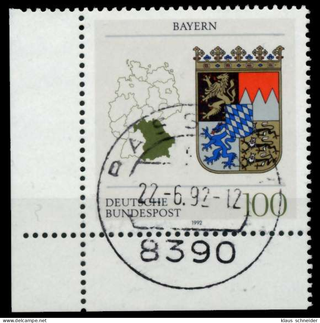 BRD 1992 Nr 1587 Zentrisch Gestempelt ECKE-ULI X82E1EA - Usados