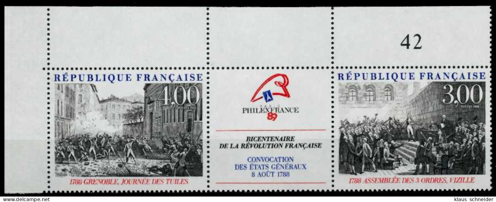 FRANKREICH 1988 Nr 2674 Und ZF 2675 Postfrisch 3ER STR ECKE X88CF46 - Unused Stamps