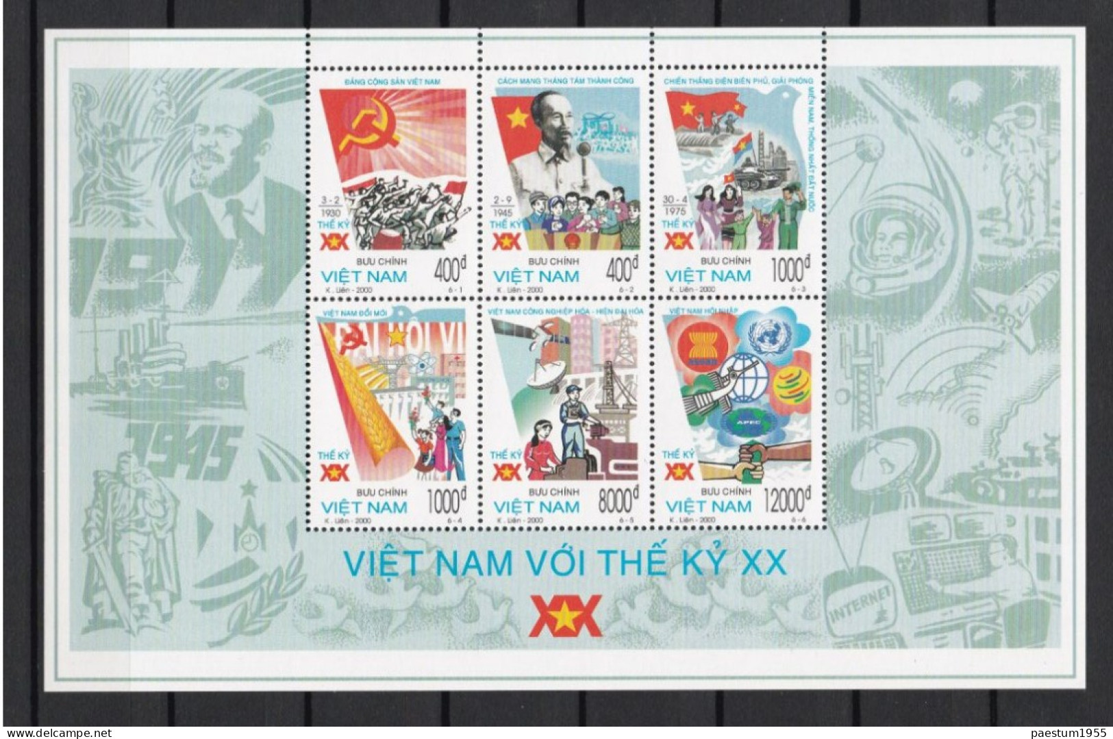 Feuillet Neuf** MNH 2000 Viêt-Nam  Vietnam  Le Viêt-Nam Au 20èmé Siècle Mi:VN BL123 Yt:VN BF102 - Viêt-Nam