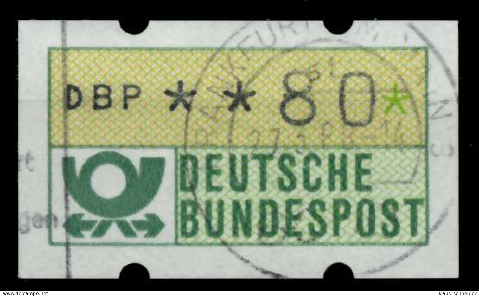 BRD ATM 1981 Nr 1-1-080R Zentrisch Gestempelt X9740E2 - Machine Labels [ATM]