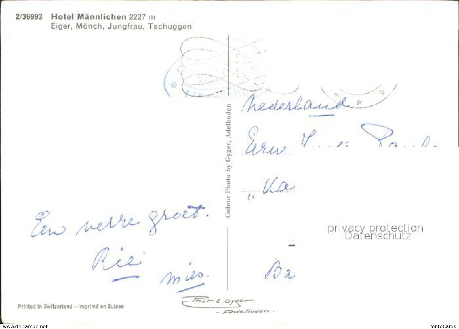 11979530 Grindelwald Hotel Maennlichen Eiger Moench Jungfrau Tschuggen Grindelwa - Other & Unclassified