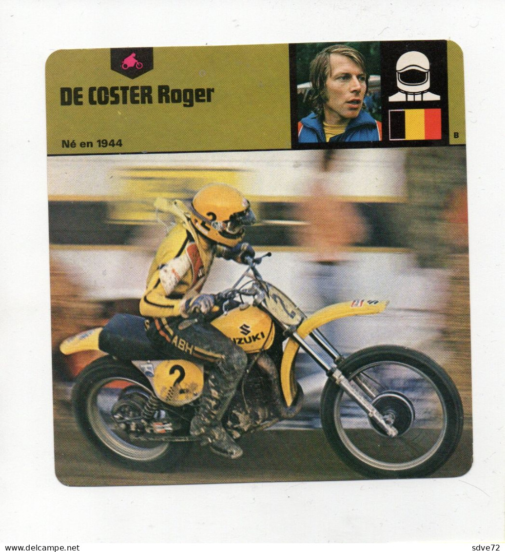 FICHE PILOTE MOTO - DE COSTER ROGER - Motorfietsen