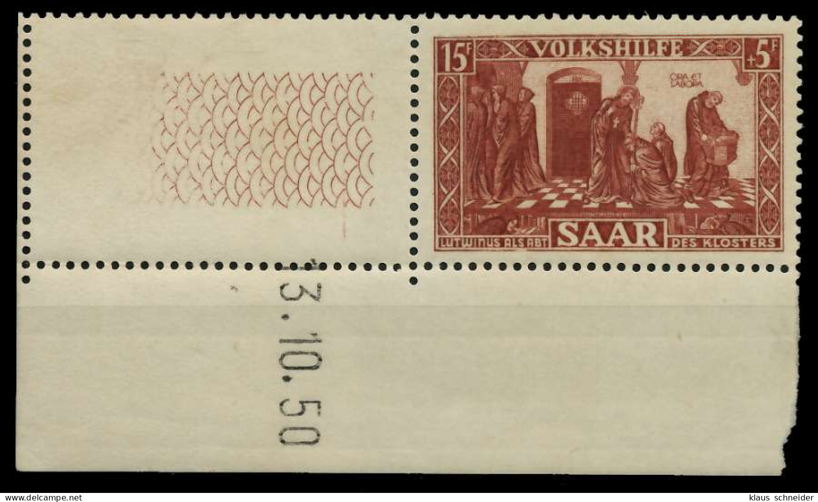 SAARLAND 1950 Nr 301 Br Postfrisch Ungebraucht ECKE-URE X792B6A - Ungebraucht