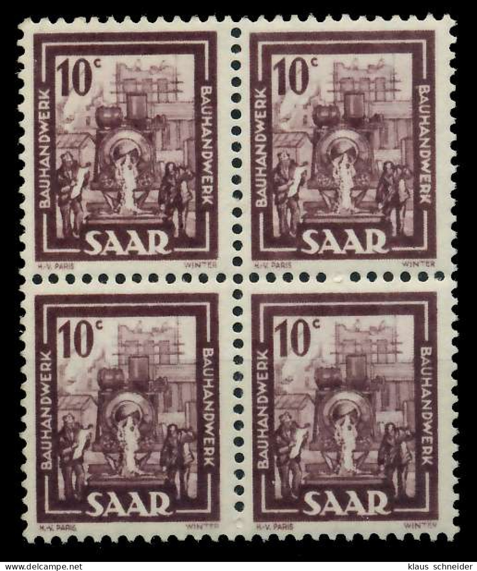 SAARLAND 1949 Nr 272 Postfrisch VIERERBLOCK X799A06 - Nuevos