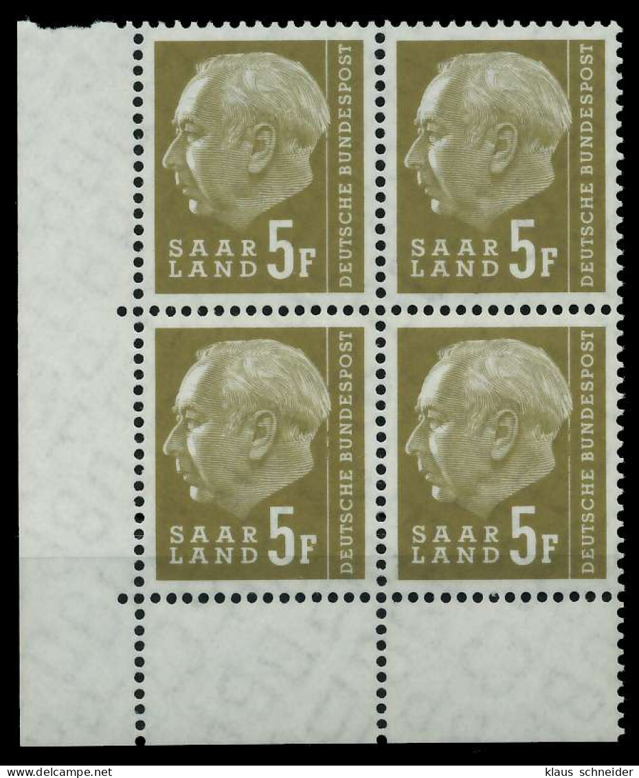 SAAR OPD 1957 Nr 411 Postfrisch VIERERBLOCK ECKE-ULI X799A42 - Unused Stamps