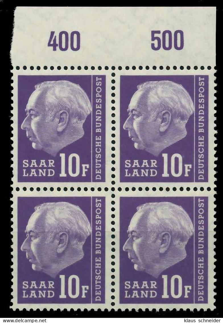 SAAR OPD 1957 Nr 413 Postfrisch VIERERBLOCK ORA X799A3E - Unused Stamps