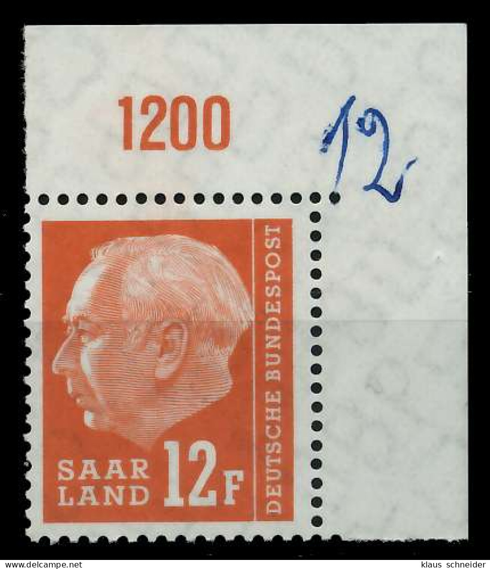 SAAR OPD 1957 Nr 414 Postfrisch ECKE-ORE X799A6A - Unused Stamps