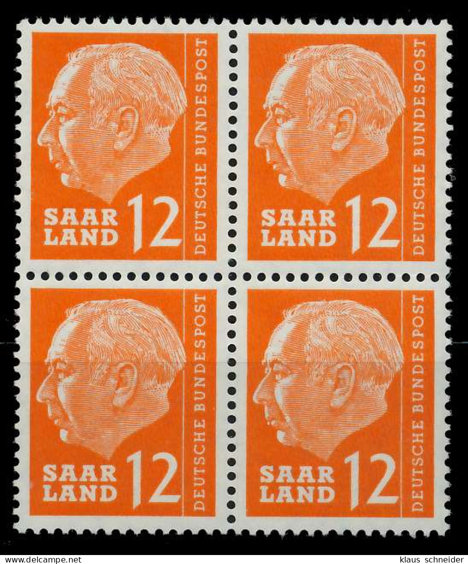 SAAR OPD 1957 Nr 387 Postfrisch VIERERBLOCK X799ADA - Neufs