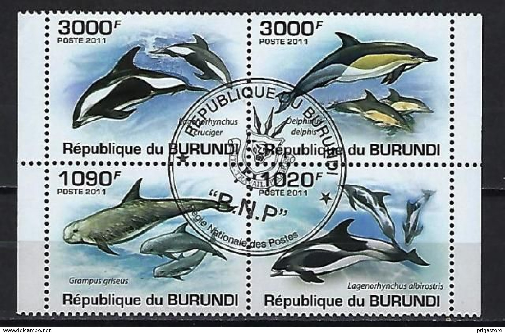 Dauphins Burundi 2011 (420) Yvert N° 1205 à 1208 Oblitérés Used - Dolphins
