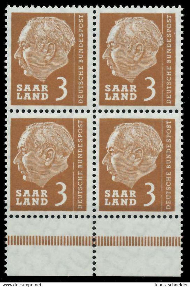 SAAR OPD 1957 Nr 382 Postfrisch VIERERBLOCK URA X799B26 - Neufs