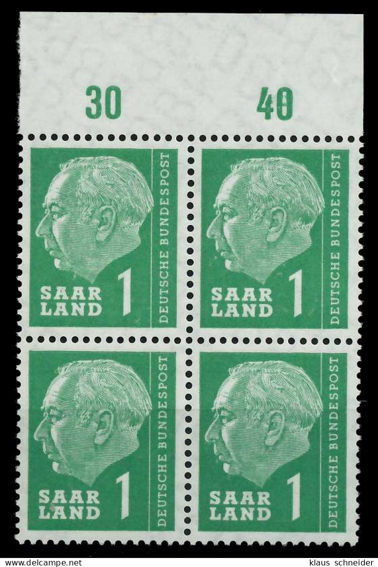SAAR OPD 1957 Nr 380 Postfrisch VIERERBLOCK ORA X799B8A - Unused Stamps
