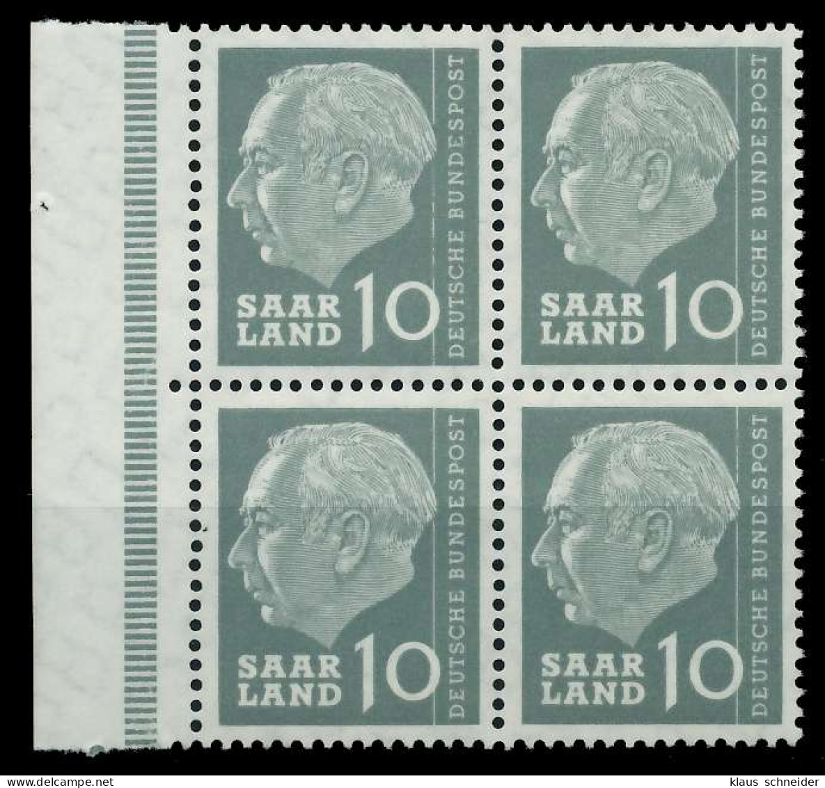 SAAR OPD 1957 Nr 386 Postfrisch VIERERBLOCK SRA X799B4E - Neufs