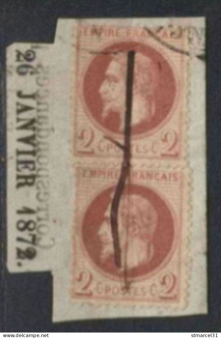 TIMBRE HORS COTE 2 N°26B Sur Fragment Journaux Dont Une OBLI PLUME TBE/Luxe - 1863-1870 Napoléon III Lauré