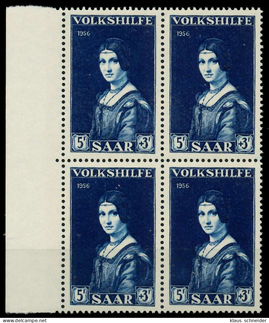 SAARLAND 1956 Nr 376 Postfrisch VIERERBLOCK X79C3E6 - Unused Stamps