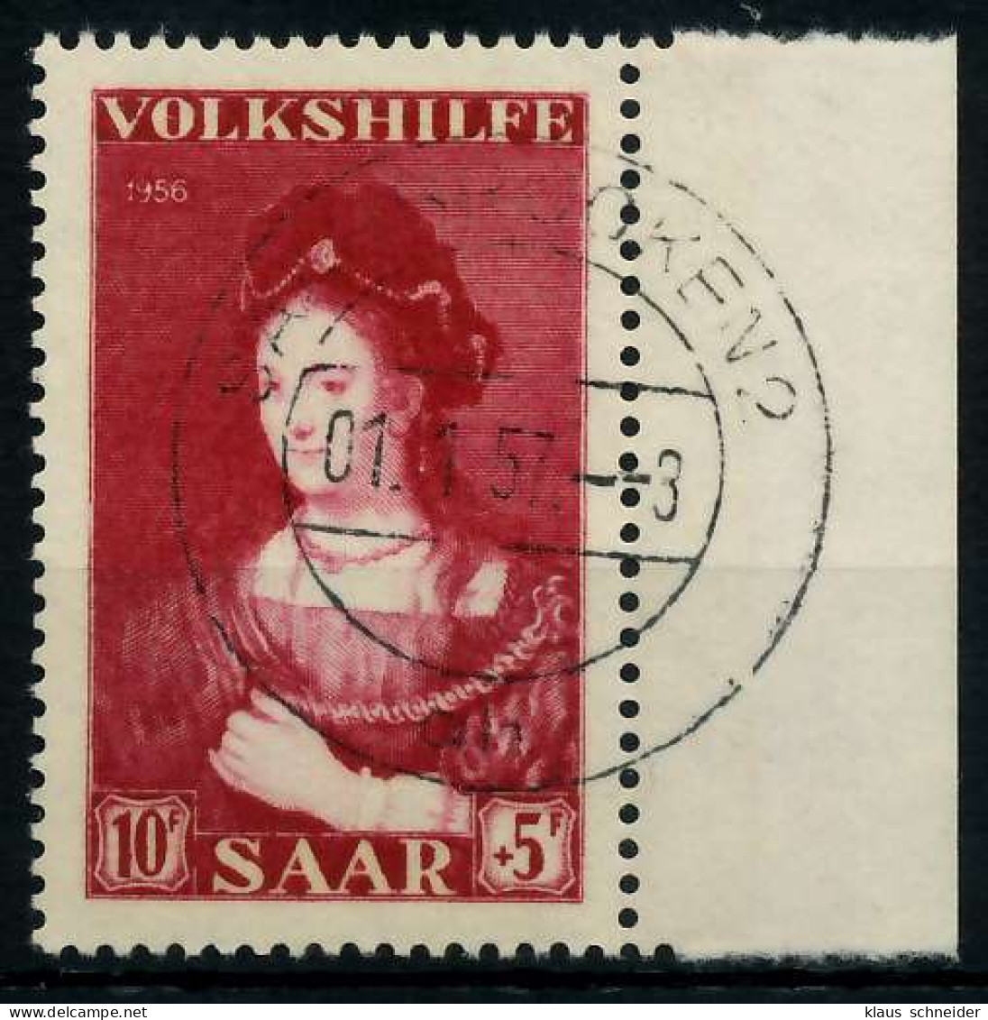 SAARLAND 1956 Nr 377 Zentrisch Gestempelt X79C42E - Used Stamps