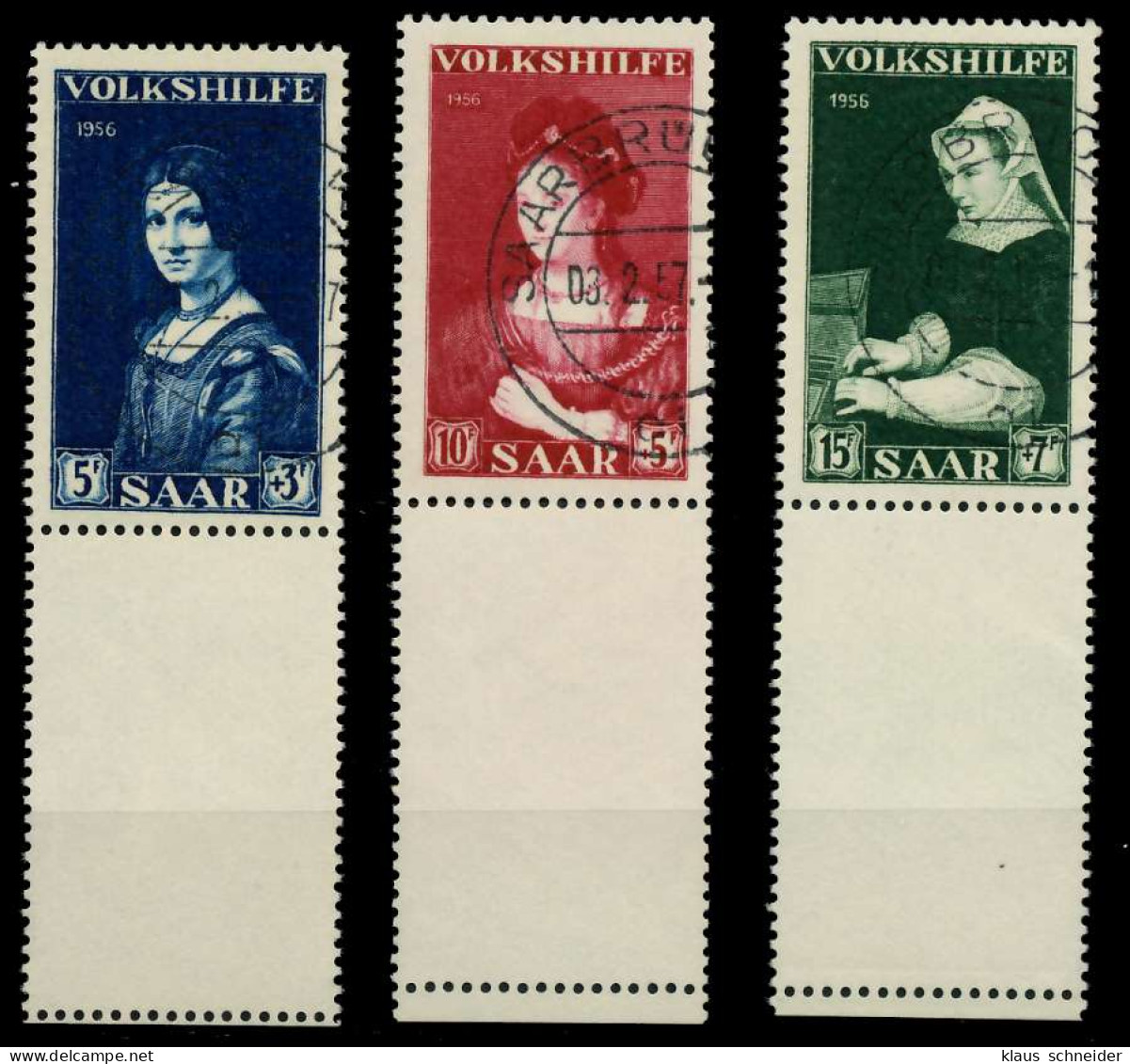 SAARLAND 1956 Nr 376L-378L Zentrisch Gestempelt URA X79C462 - Used Stamps