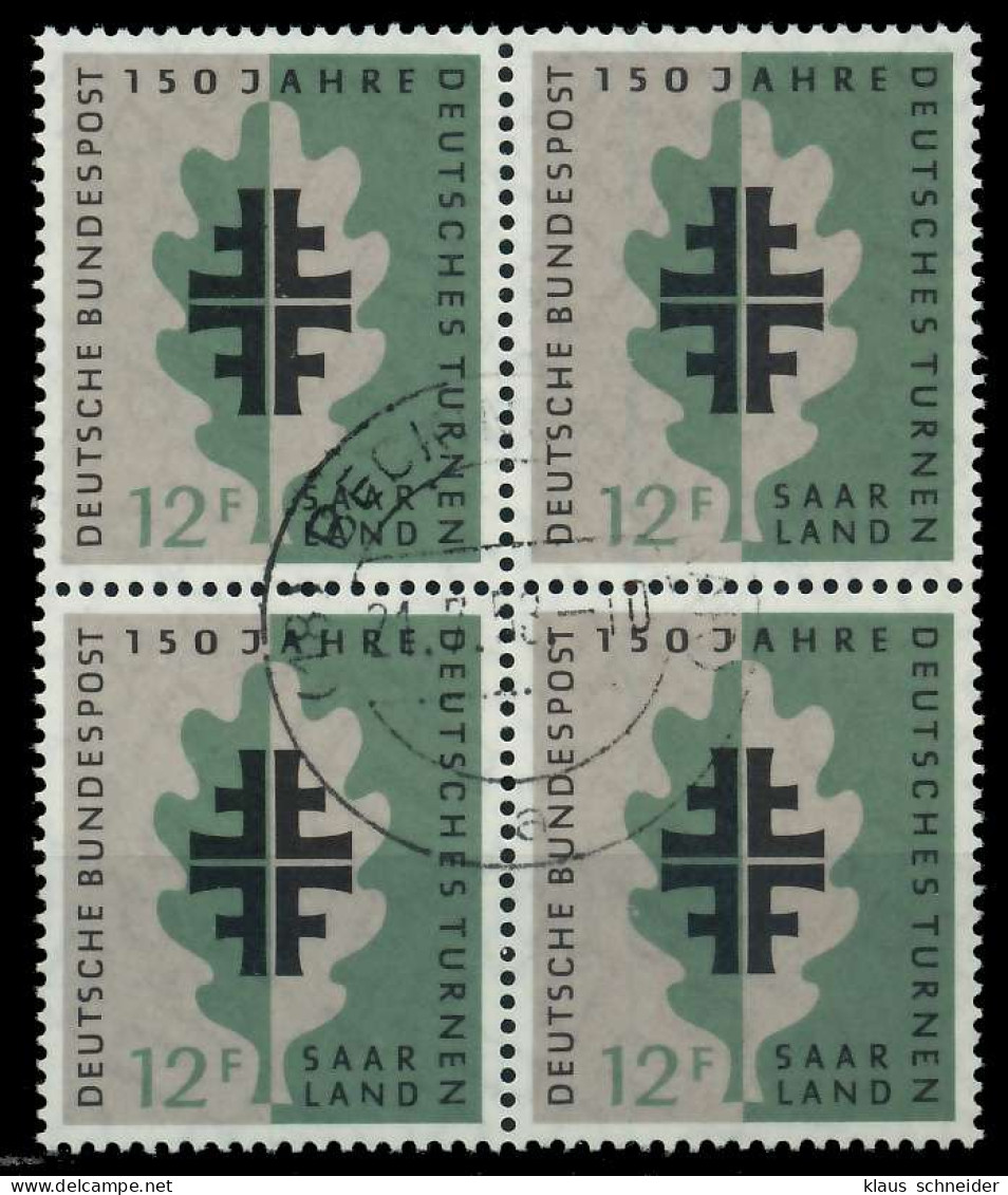 SAAR OPD 1958 Nr 437 Zentrisch Gestempelt VIERERBLOCK X79C67A - Used Stamps