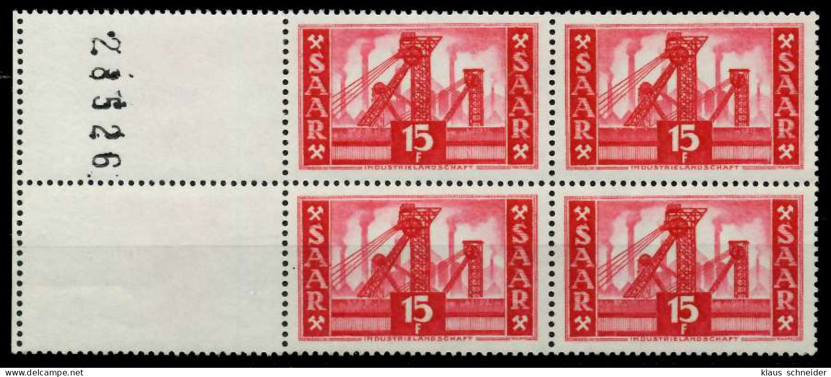 SAARLAND 1952 Nr 328L Postfrisch URA X7A13FA - Unused Stamps