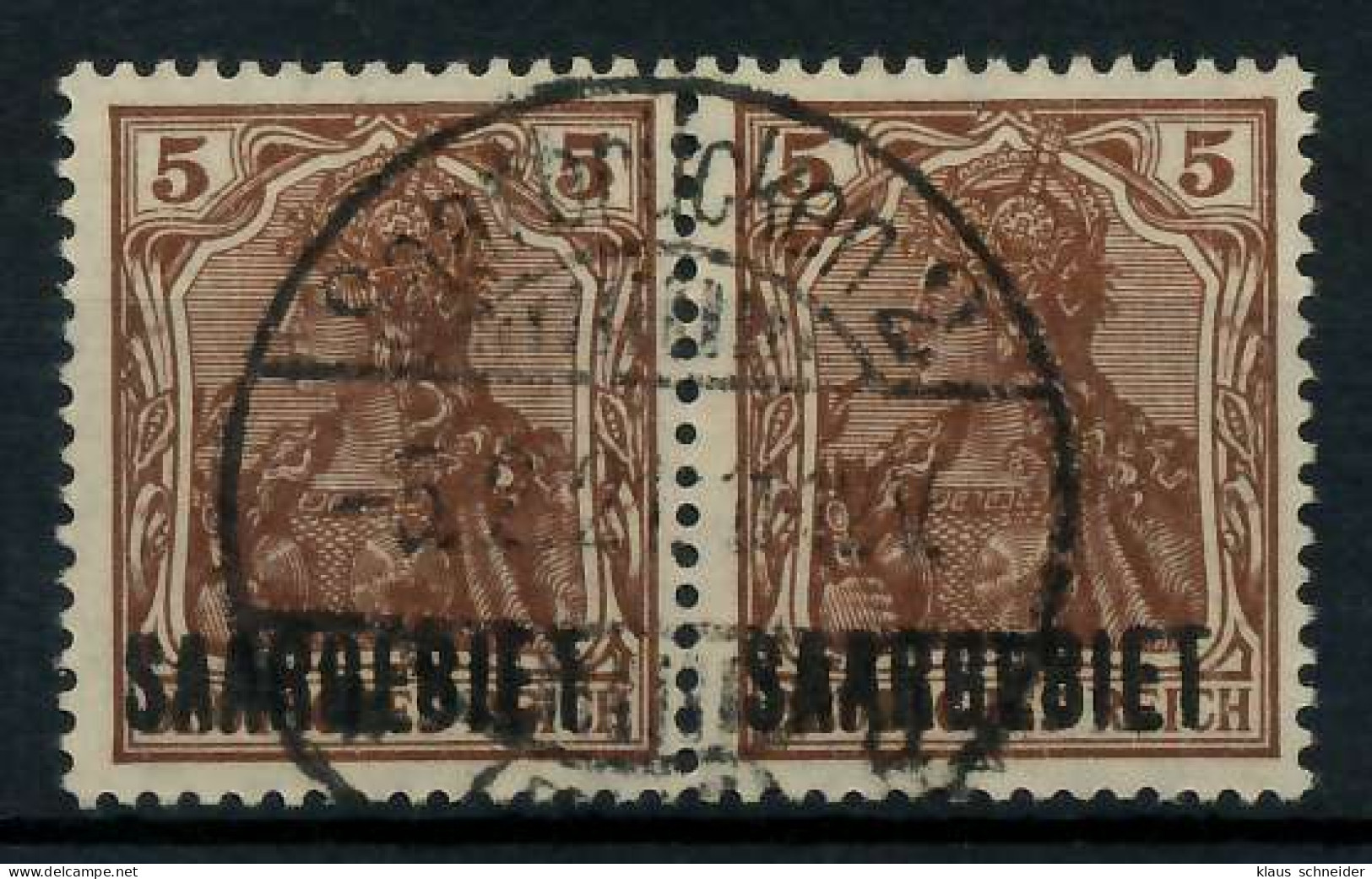 SAAR GERMANIA Nr 44a Zentrisch Gestempelt WAAGR PAAR X7B22DA - Used Stamps