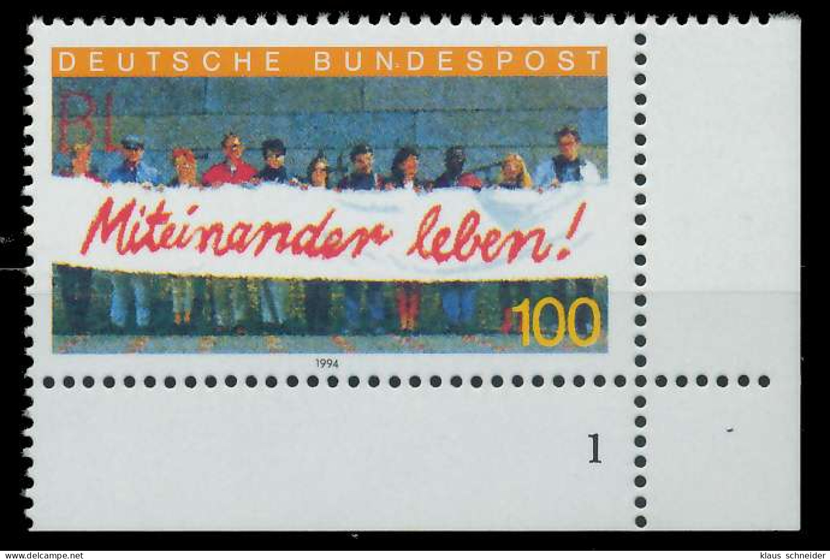 BRD 1994 Nr 1725 Postfrisch FORMNUMMER 1 X7E202E - Unused Stamps