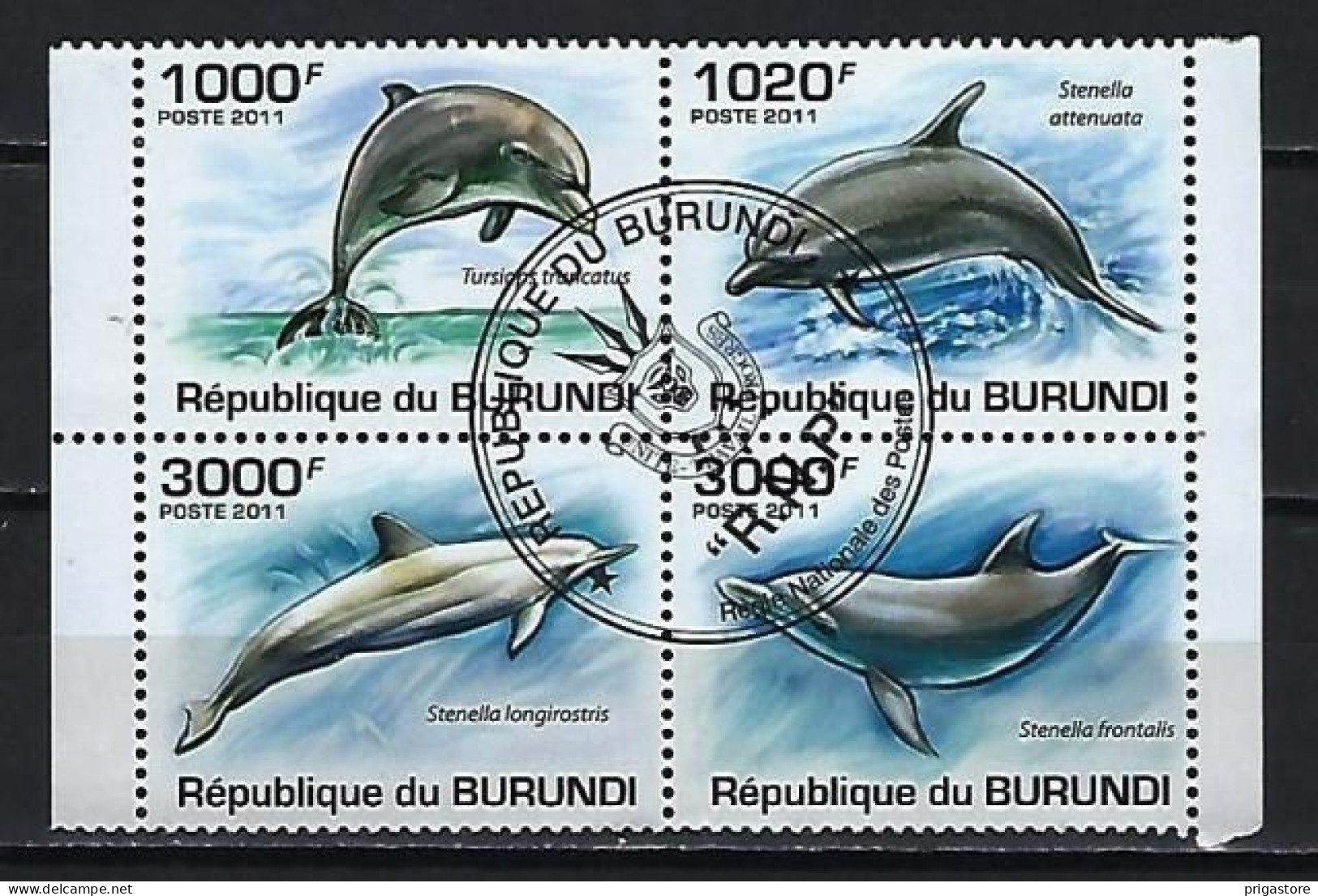 Dauphins Burundi 2011 (421) Yvert Timbres Du Bloc N° 152 Oblitérés Used - Dolfijnen