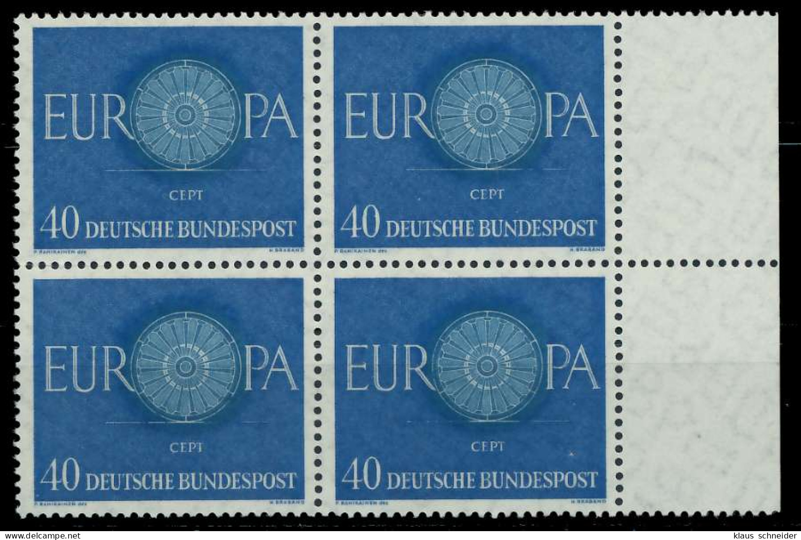 BRD BUND 1960 Nr 339 Postfrisch VIERERBLOCK SRA X7E874E - Ongebruikt