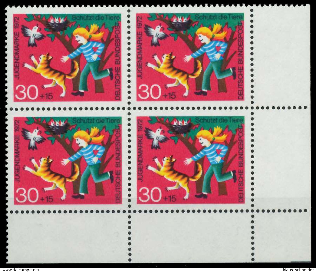 BRD 1972 Nr 713 Postfrisch VIERERBLOCK ECKE-URE X7FD37E - Unused Stamps