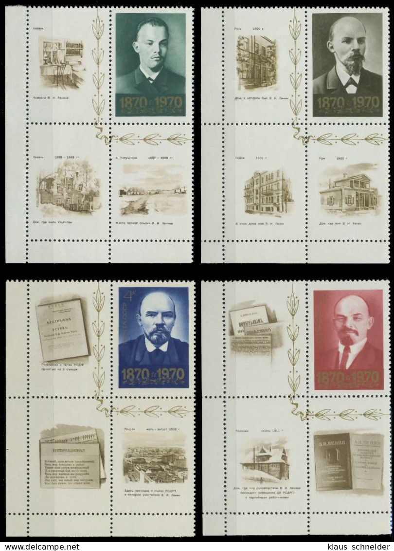 SOWJETUNION Nr 3749-3756 Postfrisch VIERERBLOCK ECKE-UL X807B26 - Unused Stamps