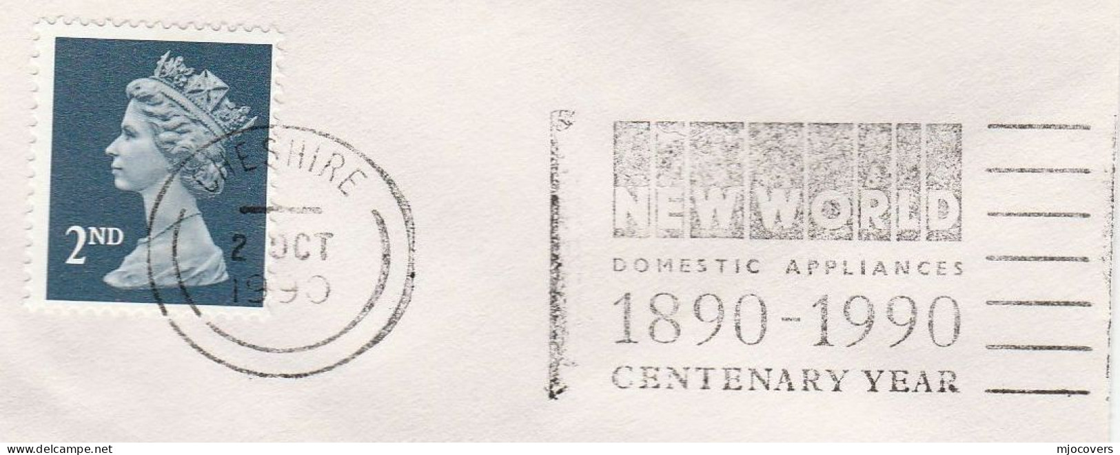 1990 COVER New World DOMESTIC APPLIANCES CENTENARY Year SLOGAN Cheshire GB Stamps - Covers & Documents