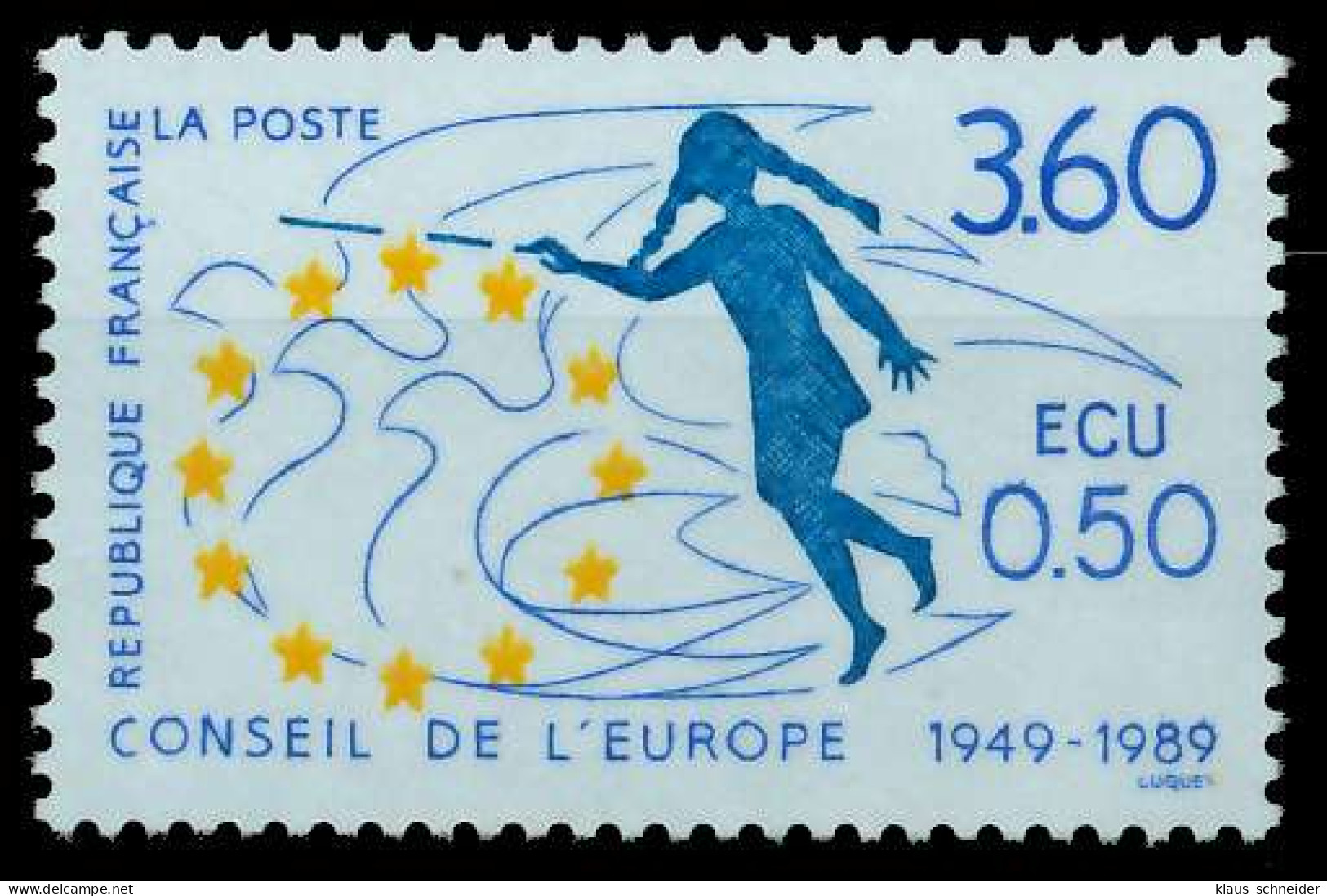 FRANKREICH DIENSTMARKEN EUROPARAT Nr 46 Postfrisch SAE3FEE - Mint/Hinged