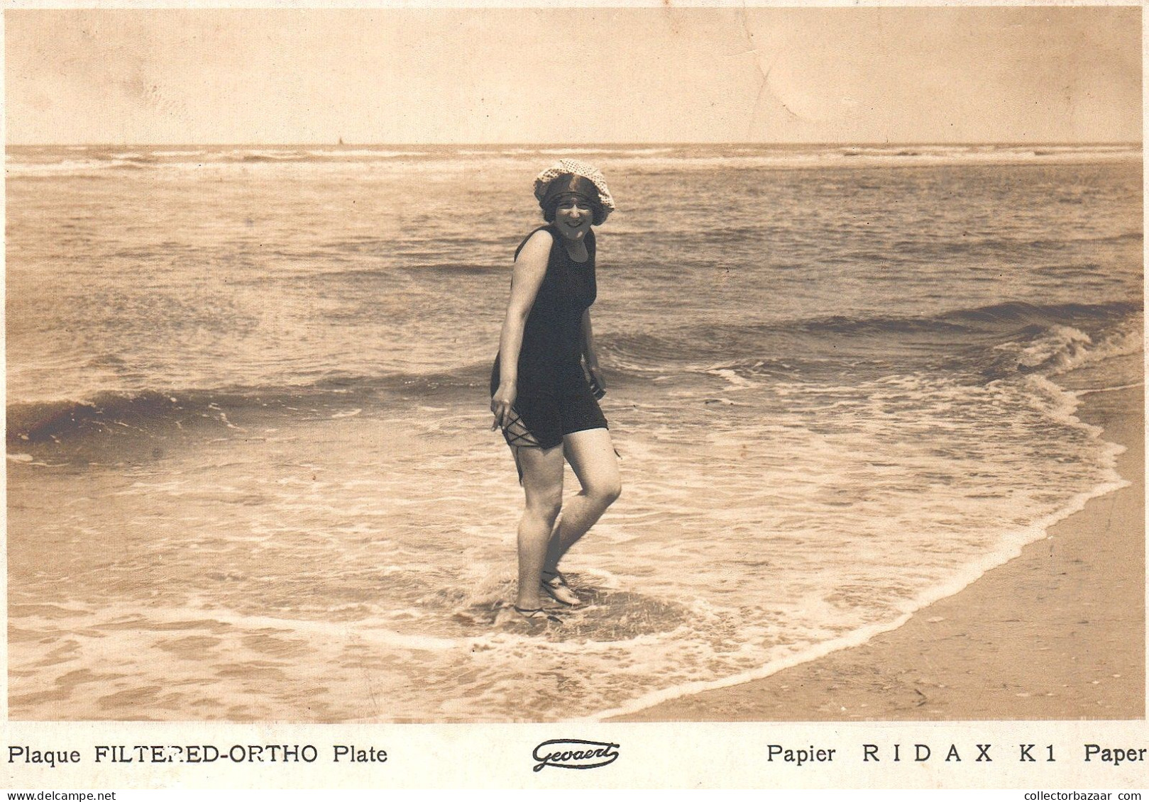 Uruguay Historical Coastal Snapshots  Vintage Beach Image Beach Bathing Swimsuits Vintage Real Photo Gevaert Sample - Uruguay