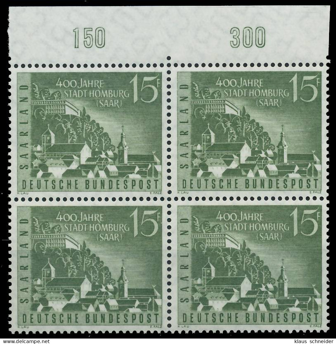 SAAR OPD 1958 Nr 436 Postfrisch VIERERBLOCK ORA X478D42 - Unused Stamps