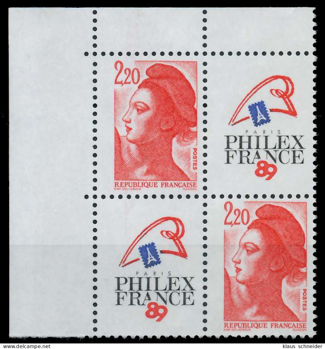 FRANKREICH 1985 Nr 2510AIZf-VB1 Postfrisch VIERERBLOCK X625332 - Nuevos