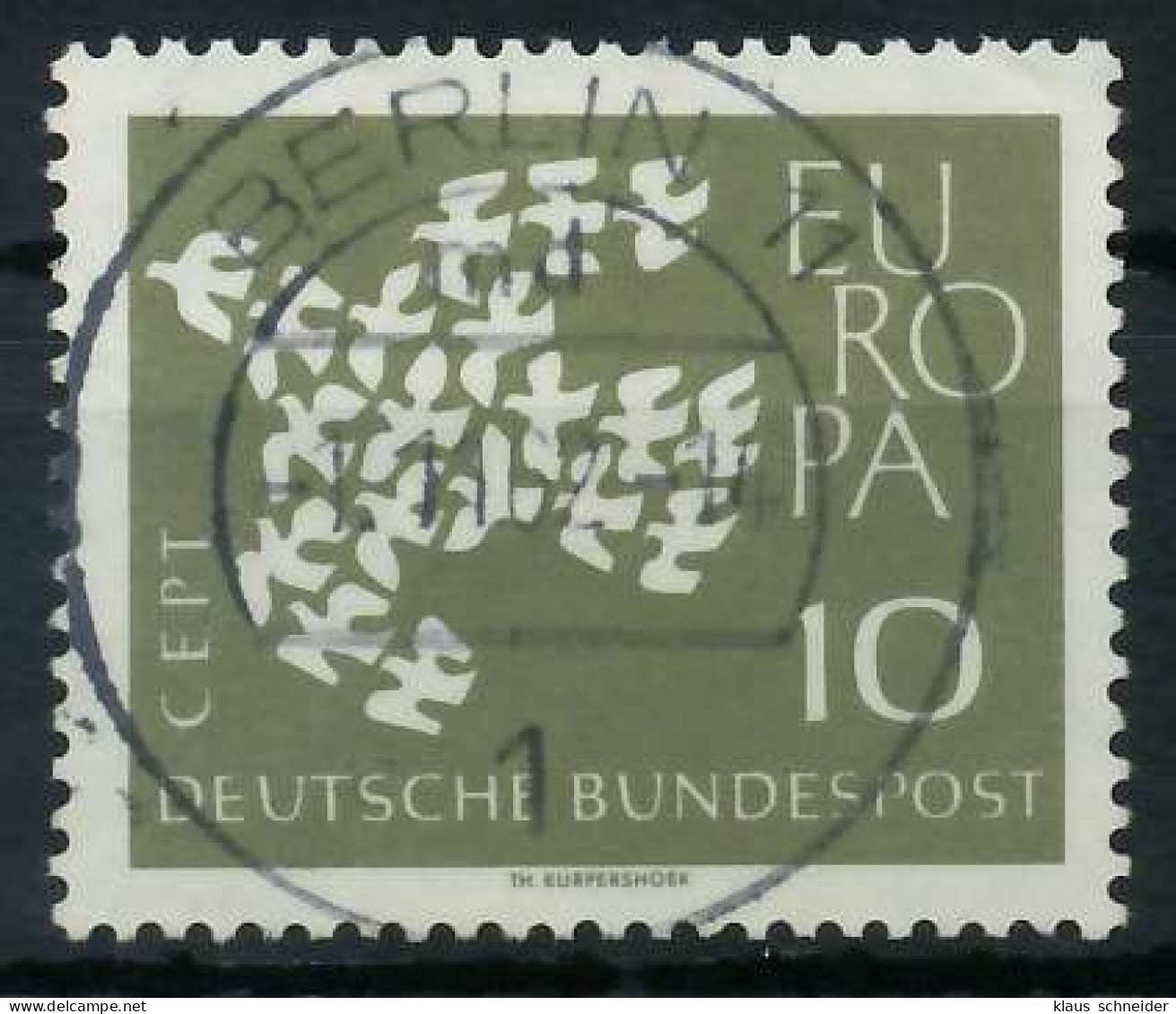 BRD BUND 1961 Nr 367y Zentrisch Gestempelt X69B4FA - Gebruikt