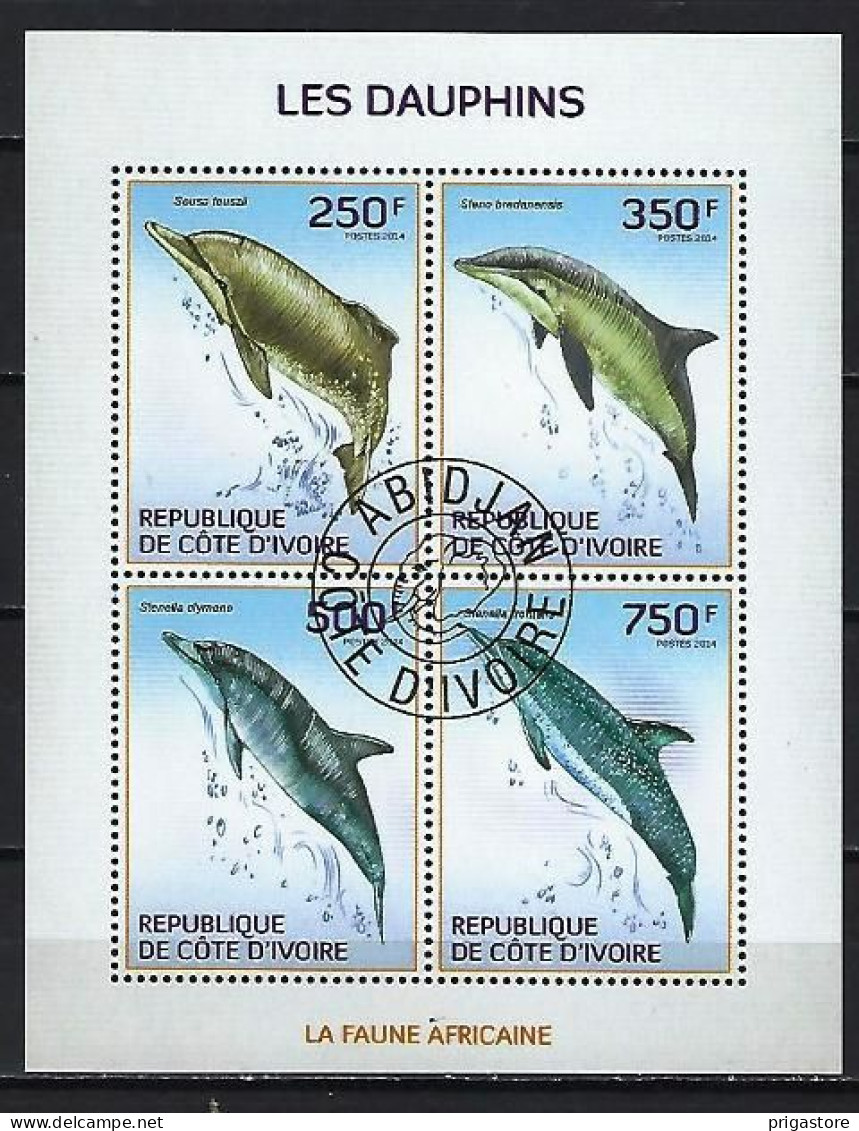 Dauphins Côte D'Ivoire 2014 (424) Yvert 1290 à 1293 Oblitérés Used - Dolfijnen