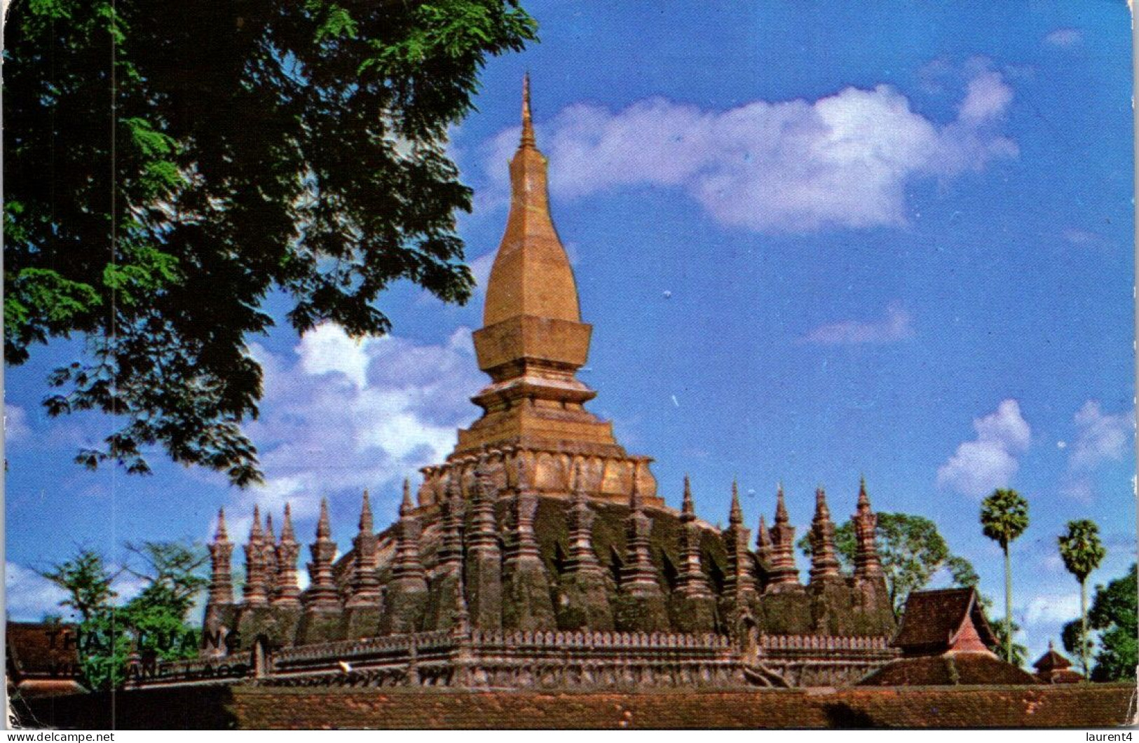 1-5-2024 (3 Z 31) OLDER - LASO Vientiane Temple (posted With POSTE Aux Armée Postmark 1970 & Stamped With French Stamp) - Laos