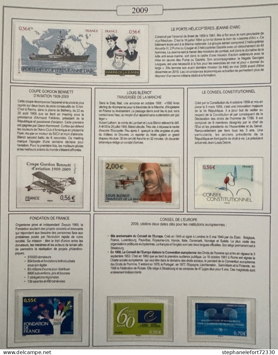 Timbres 2009  Année Complète Neufs, Blocs et Carnets Auto Adhésifs (Voir Photo)
