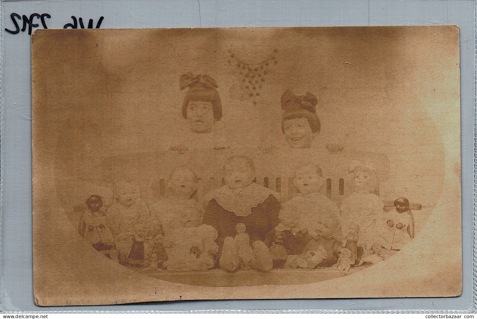 Uruguay Puppets Dolls Collection Vintage Ca1900 Original Real Photo Postcard One Of A Kind - Retratos