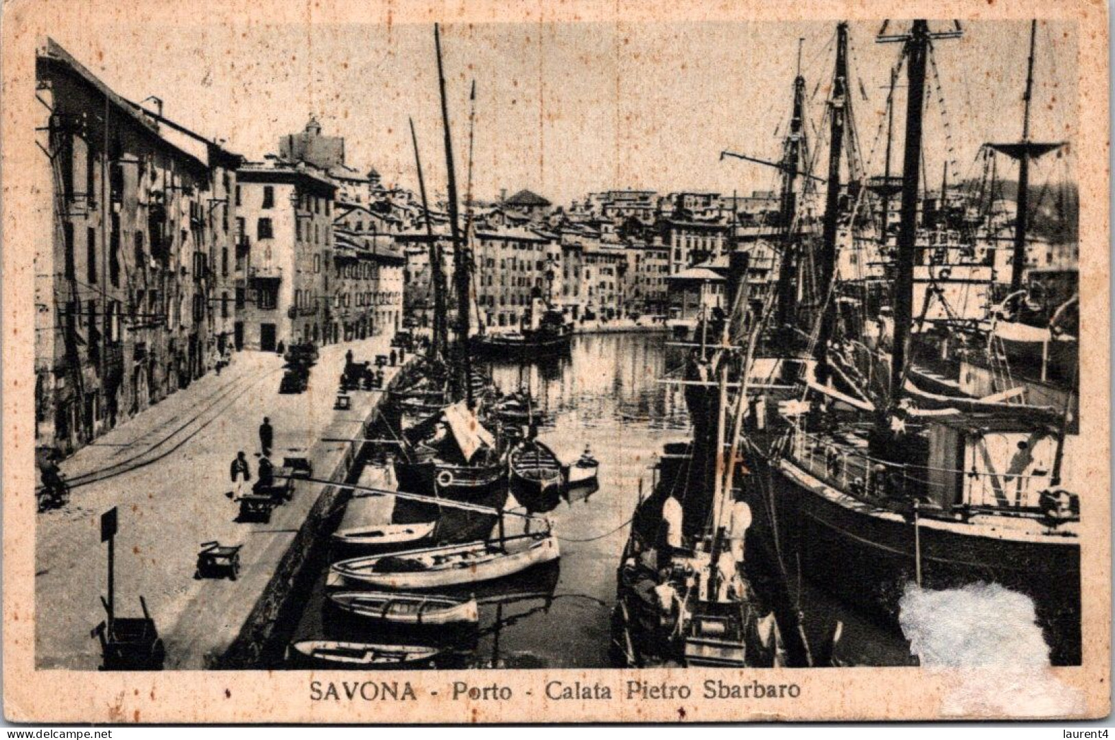 1-5-2024 (3 Z 31) OLDER  - B/w - Italy - Port Of Savona (posted To France 1938 - But Stamp Remove) - Savona