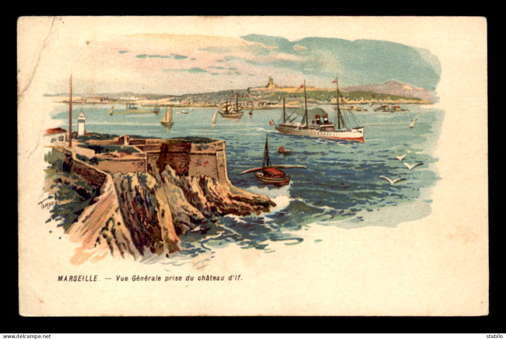 13 - MARSEILLE - LE CHATEAU D'IF - CARTE ILLUSTREE - Château D'If, Frioul, Islands...