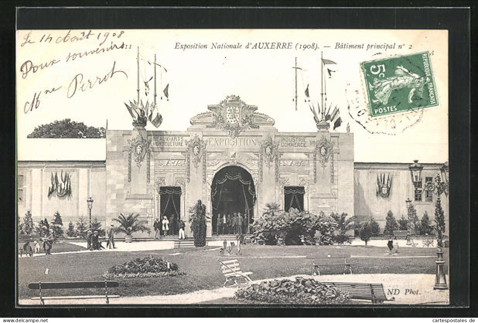 AK Auxerre, Exposition Nationale 1908, Batiment Principal No 2  - Exposiciones