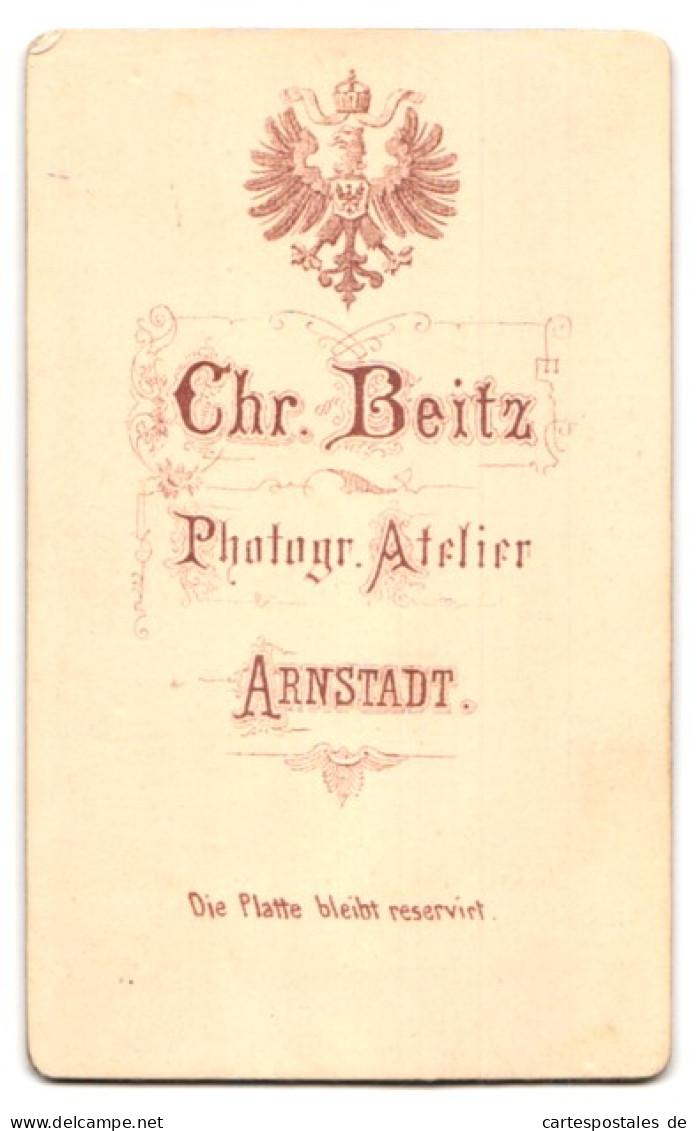Fotografie Chr. Beitz, Arnstadt, Herr Mit Vollbart Und Brille Blickt Zur Seite  - Anonieme Personen