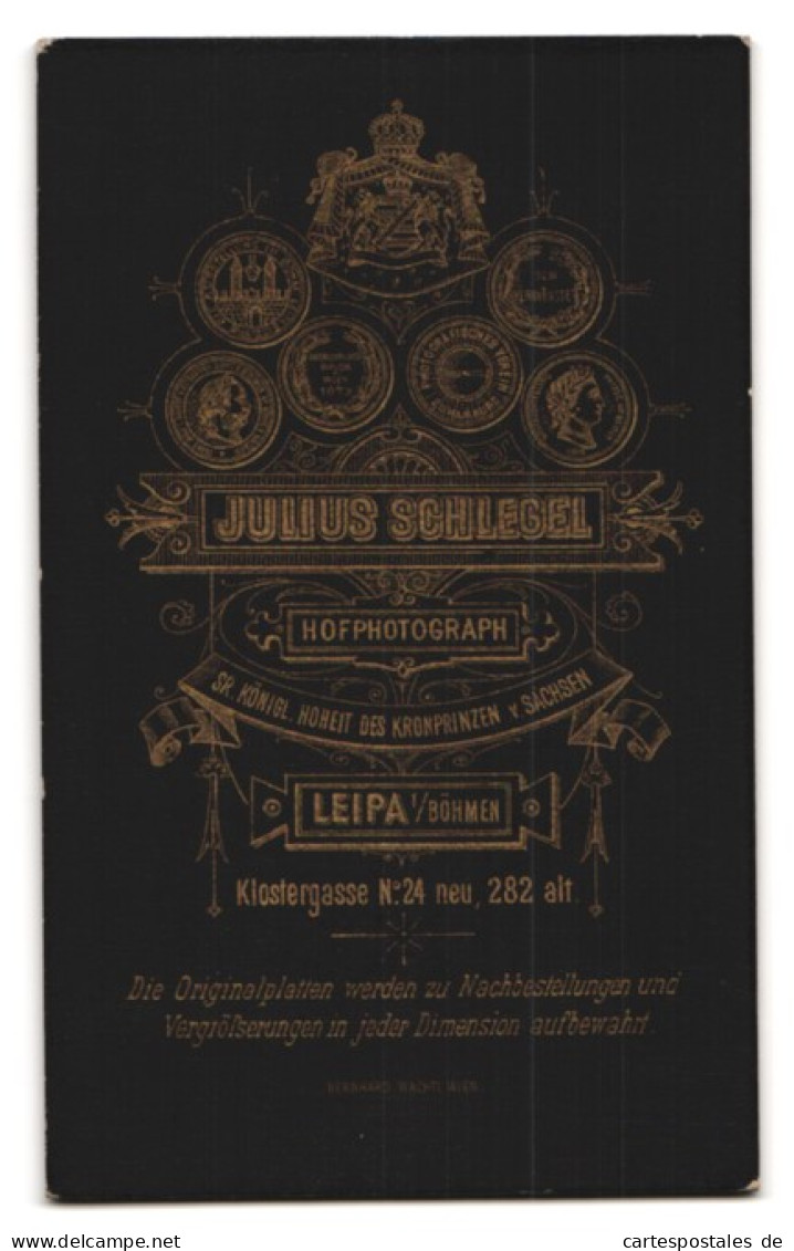 Fotografie Julius Schlegel, Leipa, Klostergasse 24, Junge Frau Im Biedermeierkleid  - Anonieme Personen