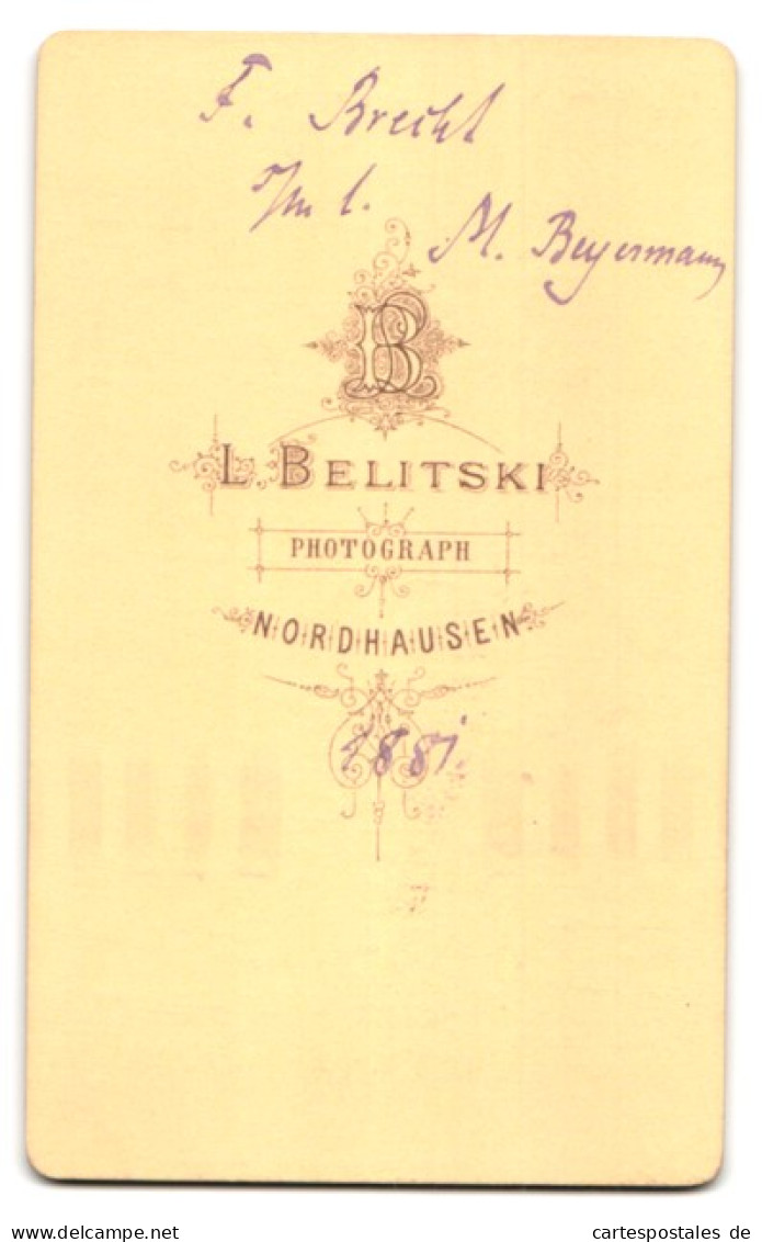 Fotografie L. Belitski, Nordhausen, Herr Mit Vollbart Und Brille Blickt Ernst  - Anonieme Personen