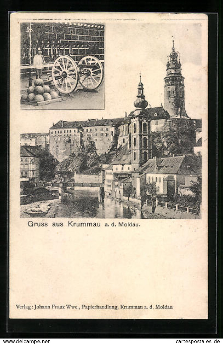 AK Krumau / Cesky Krumlov, Schlosspartie Mit Der Moldau  - Tchéquie