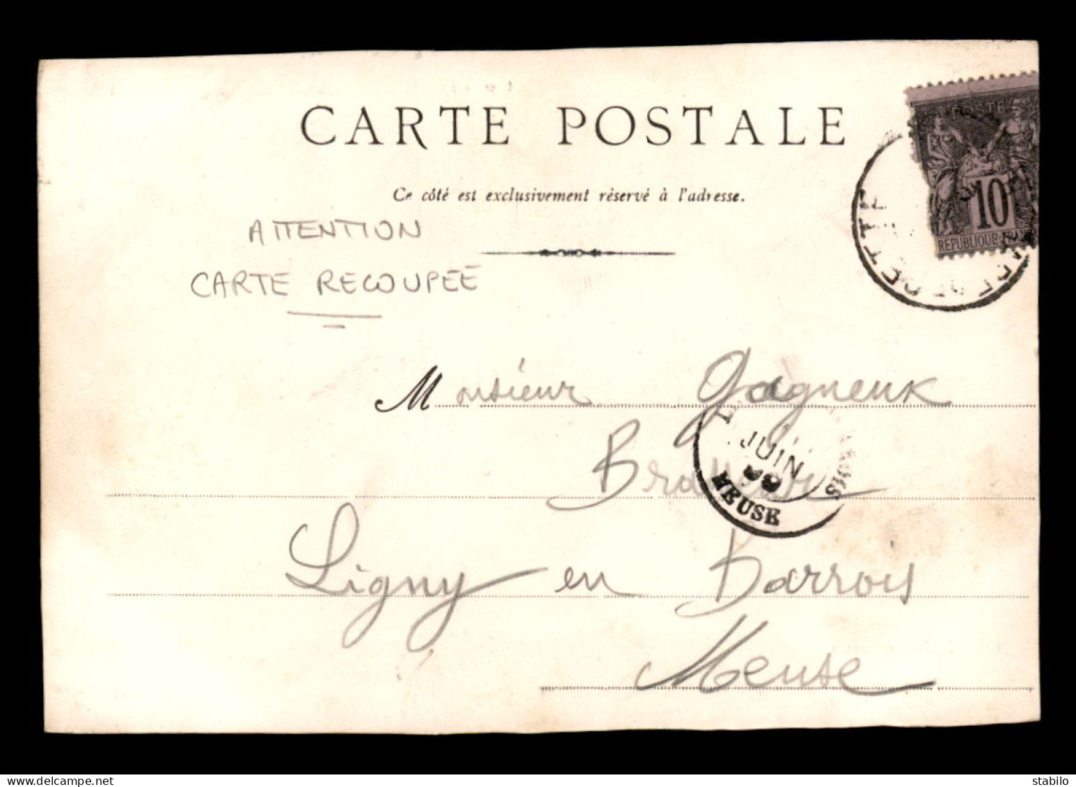 34 - SETE - CETTE - L'ANCIEN BASSIN - CARTE PIONNIERE VOYAGEE EN 1899 - VOIR ETAT - Sete (Cette)