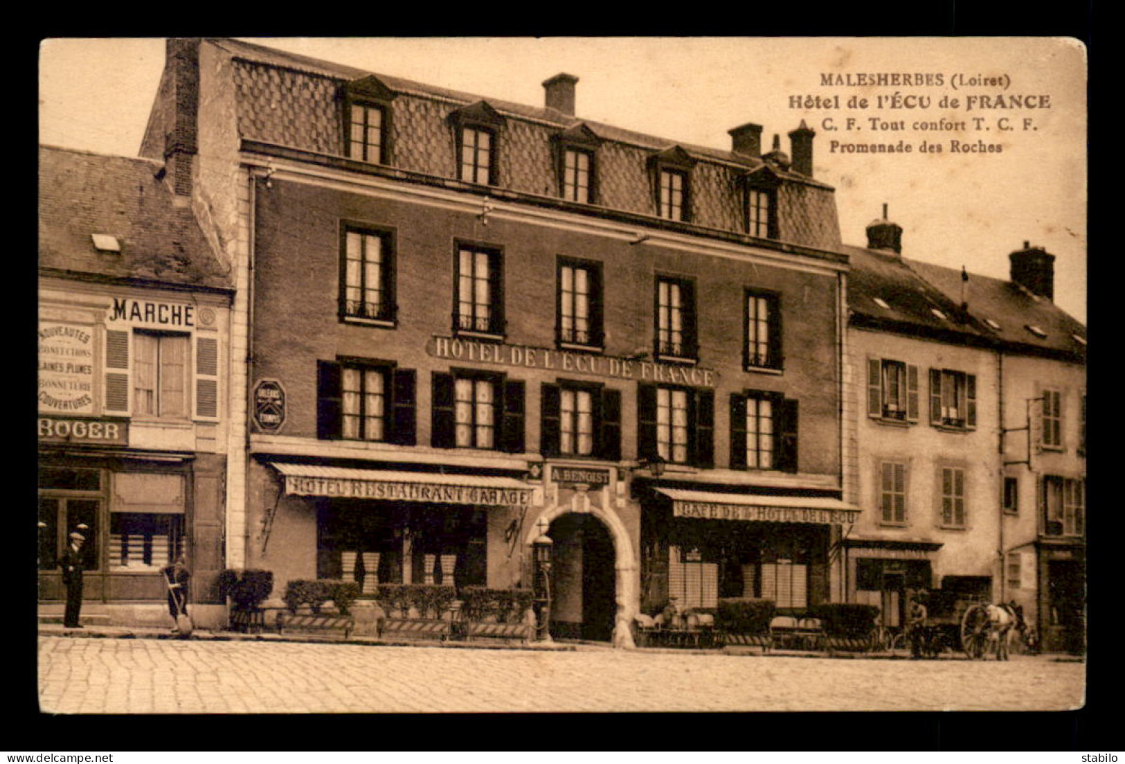 45 - MALESHERBES - HOTEL DE L'ECU DE FRANCE, PROMENADE DES ROCHES - Malesherbes