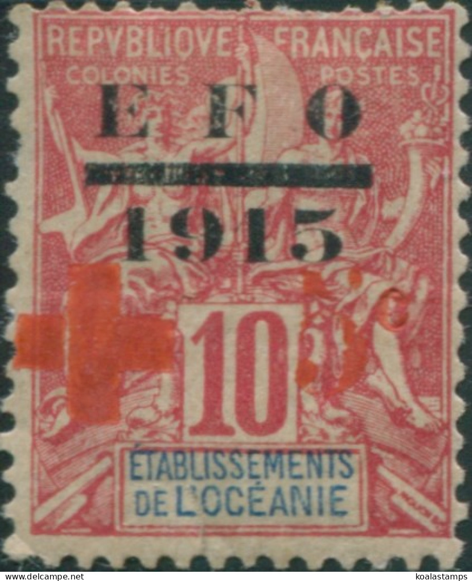 French Oceania 1915 SG38 10c+5c Red EFO-1915 Navigation And Commerce MH - Andere & Zonder Classificatie