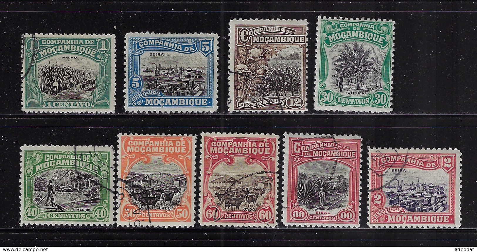 MOZAMBIQUE COMPANY 1918-1931  SCOTT#111,120,128,133,136,137,139,141,145 USED CV $3.35 - Mosambik