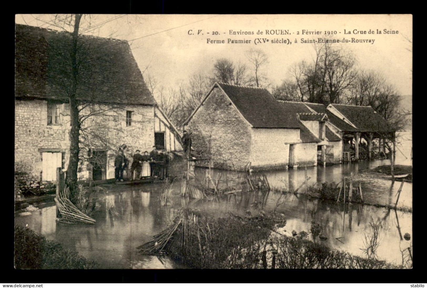 76 - ST-ETIENNE-DU-ROUVRAY - INONDATIONS DE 1910 - FERME PAUMIER - Saint Etienne Du Rouvray